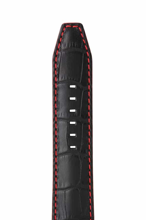 Rochet Sport Luxe «Indiana» Sort/Rød Vanntett Alligator Decor Skinnreim